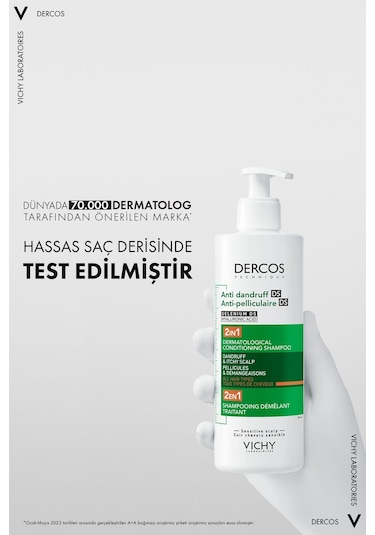 Vichy Dercos Anti Dandruff Ds 2'si 1 Arada Kepek Karşıtı Nemlendirici Şampuan 3 x 390 ML