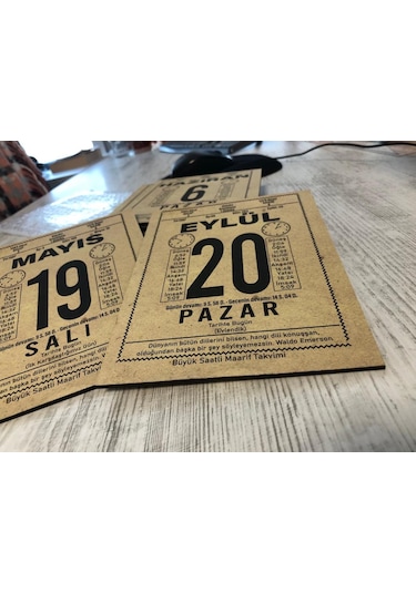 Kişiye Özel 13,5x18 cm Ahşap Özel Günler Takvim Yaprağı Tablo, Se