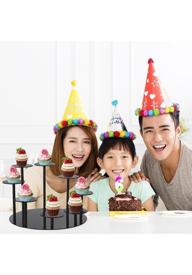 Cbtx Yx034 Akrilik Cupcake Raf Karikatür Kek Standı Siyah