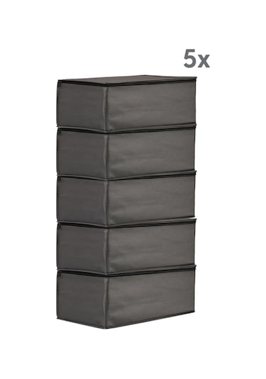 Vedsey 5'li Set Antrasit Gri 50x25x20 Cm Hurç & Dolap İçi - Organizer Düzenleyici Hurç Gri