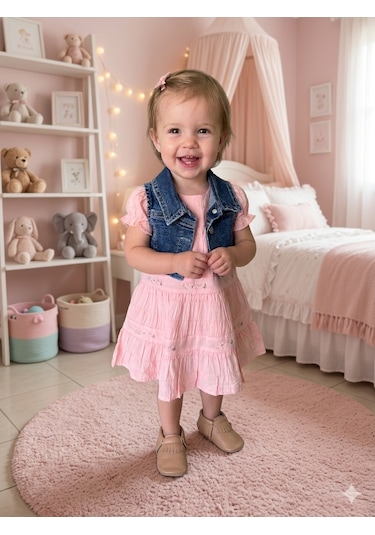 Babydoll Elbise Moonstar açık pembe