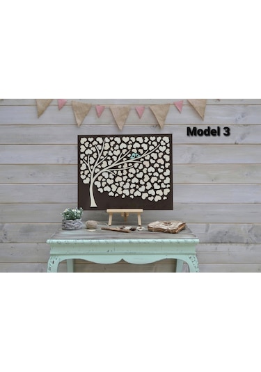 Hdrlazerdizayn Ahşap 3 Boyutlu Ağaç Model Anı Defteri Pano