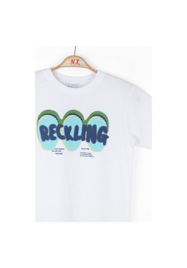 Nk Kids Cause Erkek Çocuk T-shirt 48541 Ekru