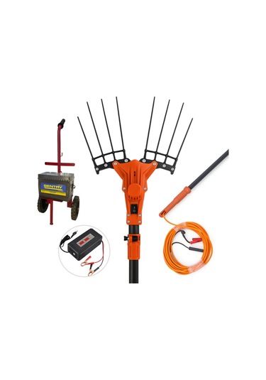 Hfs 12v Akülü Zeytin Hasat Makinesi Seti - 105 Ah Akü + Şarj Aleti + Akü Taşıma Arabası