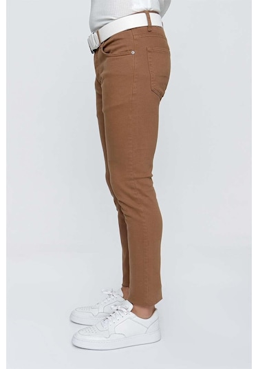 098 Kakao Jean Pantolon Kahverengi