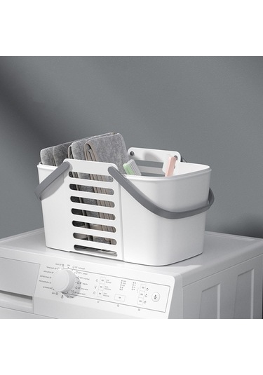 Homyl Duş Sepeti, Tahliye Delikli Ev Depolama Spor Salonu Beyaz