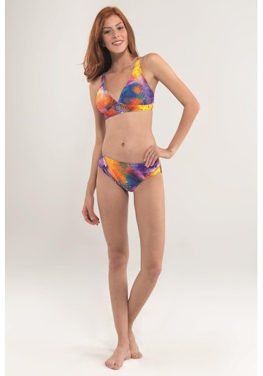 Blackspade Etnik Desen Çıkarılabilir Ince Süngerli Bikini Takım Çok Renkli