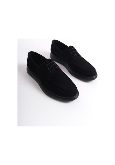 Mubiano Mbsrgn105-s Siyah Süet Erkek Bağcıklı Loafer Siyah
