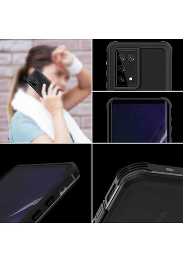 Teknocep Galaxy Uyumlu S21 Ultra Kılıf 1-1 Su Geçirmez Kılıf - Siyah Siyah