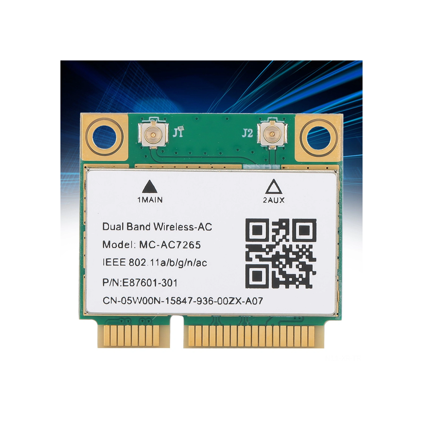 Xiyyadms Intel 7265ac Çipli Mini Pcı-e Kablosuz Ağ Kartı, 1200mbps 2.4/5ghz Çift Bant, Bluetooth 4.2, 802.11ac Desteği, Masaüstü/dizüstü Uyumlu