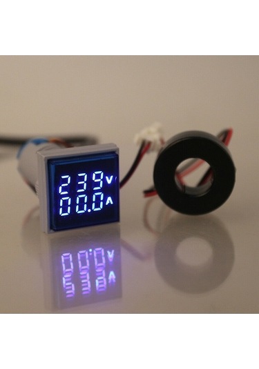 Besthome1 Çift Gösterimli Led Voltaj Akım Ölçer Ac 60-500v 0-100a Kompakt Mavi Ekran Profesyonel Ölçüm Cihazı