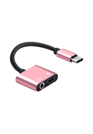 Vkemall Type-c Şarj Ve Ses Adaptörü - 3.5mm Kulaklık Girişli, Huawei Xiaomi Uyumlu, Taşınabilir