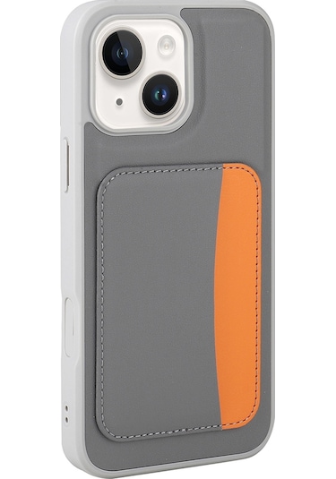Thegencoo Apple, Uyumlu iPhone 13 Kılıf Kartlıklı Zore X-kart Silikon Kapak - Siyah