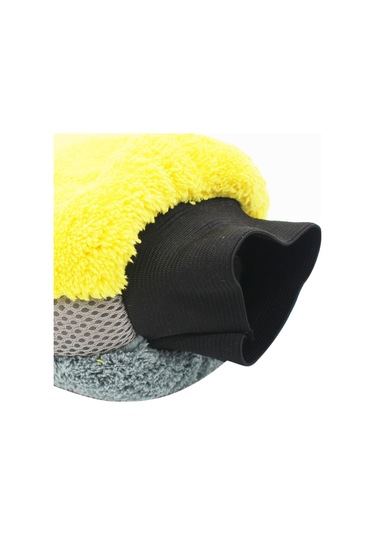 Jeemson Mikrofiber Araba Yıkama Eldiveni, Zımpara Yok Tam Temizlik, Suyu İyi Emici, Kaliteli İşçilik, 2 Adet Sarı-gri Set