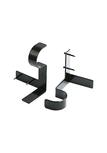 Aubyhe 2 Adet Siyah Çift Perde Demiri Tutucusu - Dayanıklı Metal, 20lb Yük Kapasitesi, Kolay Kurulum, Ev Dekorasyonu Ev Eşyası