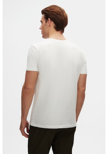 D's Damat Ds Damat Slim Fit Beyaz Bisiklet Yaka %100 Pamuklu Nefes Alabilen T-shirt 4hc141996753m Beyaz