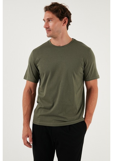 Buratti Pamuklu Regular Fit Bisiklet Yaka Erkek T Shirt 59020204 Haki