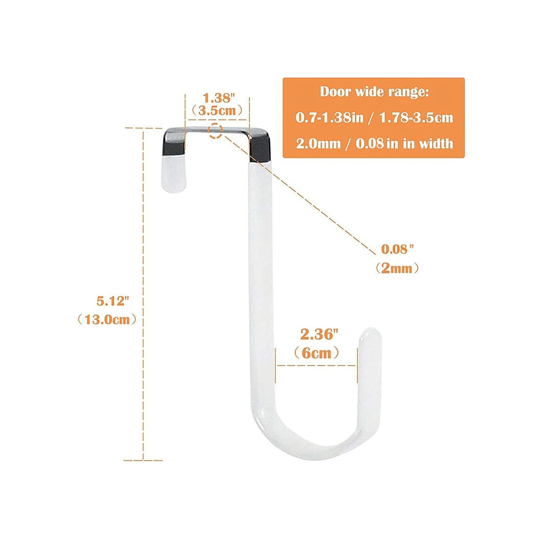 Dofolink 6 Adet Siyah Yumuşak Jantlı Kapı Kancası - Zırhlı, Çizik Önleyici, Banyo/garderob Kıyafet Askısı 19.8 Lbs Taşıma Kapasitesi Diğer