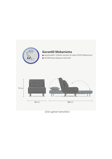 Folde 80 Tekli Yataklı Katlanır Koltuk Teddy Beyaz Beyaz