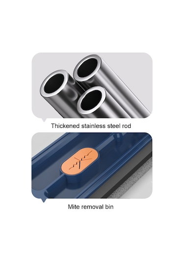 Sones 42cm Eller Serbest Ev Düz Paspas Mutfak Temizleme Tembel Zemin Temizleyici, Stil: Mavi+6 Mendil
