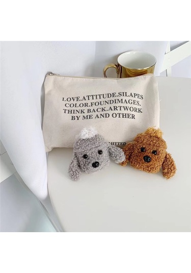 Apple Airpods Pro 1. / 2. Nesil İle Uyumlu Kılıf Kalp Leopar Taş Kiraz Desenli Fiyok Tutmalı Kılıflar Kahverengi