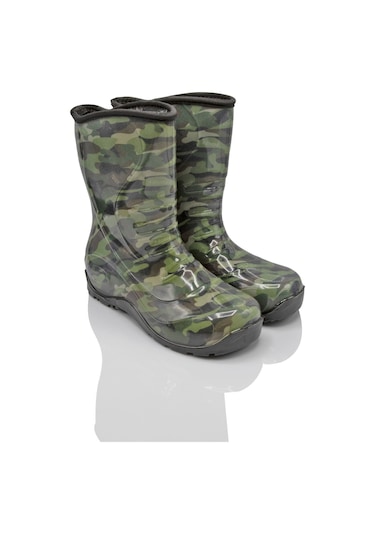 Twigy Kamuflaj TT1432 Çocuk Yağmur Çizmesi Yeşil 30/35 Çok Renkli