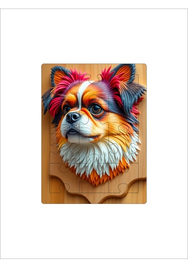 12 Parça Mdf Lazer Kesim Çocuk Puzzle Yapboz 14 X 19 Cm V4