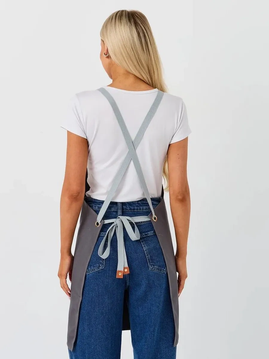 Dadilove Manikür Ve Kuaför Ustaları İçin Mutfak Önlüğü. 199430245 Gri-mavi