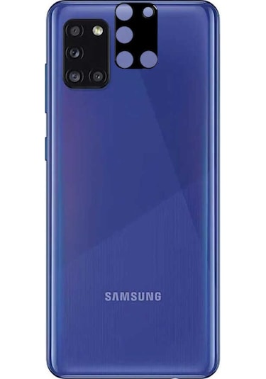 Samsung Uyumlu Galaxy A31 3D Kamera Lens Koruyucu Temperli Cam Siyah