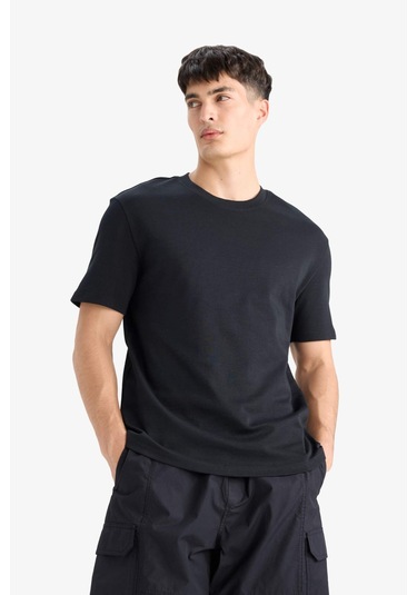 Defacto Regular Fit Bisiklet Yaka Kısa Kollu Tişört E7961ax25aubk81 Siyah