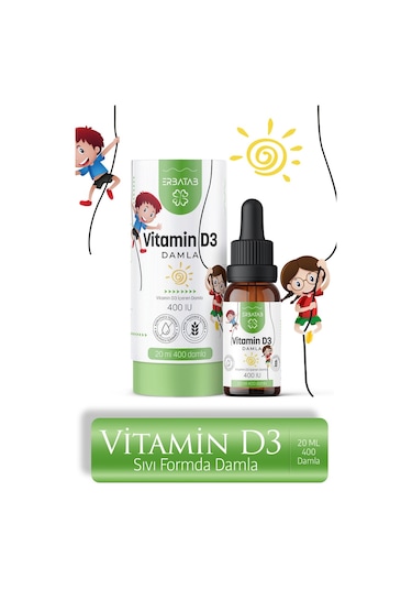 Erbatab Kids Vitamin D3 400 Iu Damla 20 ML