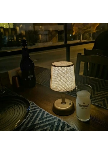 Riolight Retro,rustik,vintage Ledli Pilli Abajur Gece Lambası