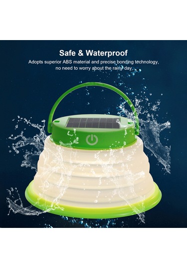 Jeemson Güneş Enerjili Katlanabilir Kamp Lambası, 3 Aydınlatma Seviyesi, Ipx6 Su Geçirmez, 6 Led Işık, Taşınabilir Çadır Aydınlatması Çok Renkli