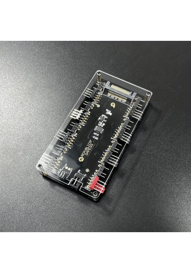 Xuweiwei Siyah Çift 8 Portlu 5v 3 Pin Pwm Sicaklik Kontrol Argb Fan Hub Usb Güç Kaynakli 36v Yapışkan Montaj Argb Aydınlatma Sistemleri