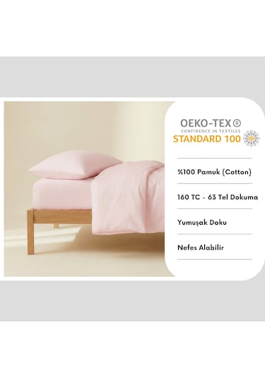 Prime Sleeks %100 Pamuk Yastık Kılıfı 2 Adet - Somon - 50x70cm Somon