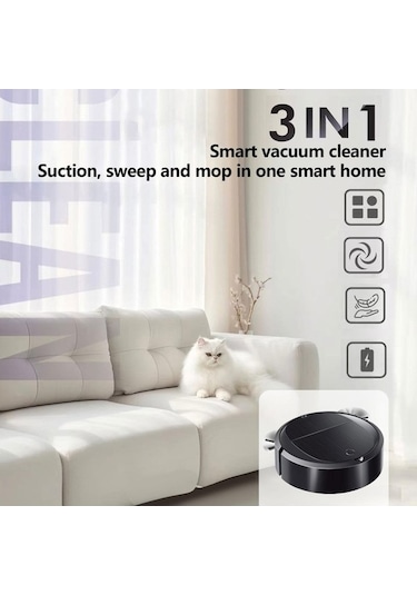 Dancemonkey Akıllı Süpürme Robotu Ev Otomatik 3'ü 1 Arada Entegre Temizleme Makinesi Elektrikli Süpürge Pilli Beyaz, Sessiz Modlu Beyaz Dancemonkey Akıllı Süpürme Robotu Ev Otomatik 3'ü 1 Arada Entegre Temizleme Makinesi Elektrikli Süpürge Pilli Beyaz, Sessiz Modlu Beyaz