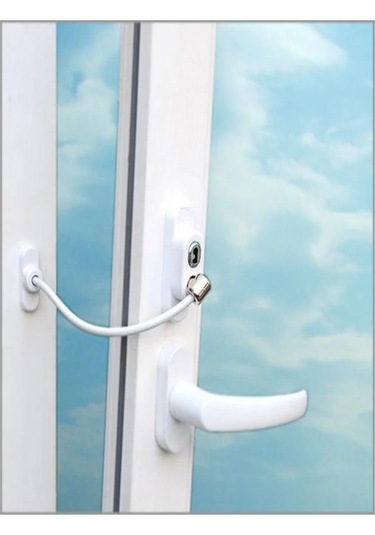 Kilit Pencere Cam Pimapen Bebek Güvenlik Çelik Halatlı Emniyetli Anahtarlı Kapı Çocuk Kilidi