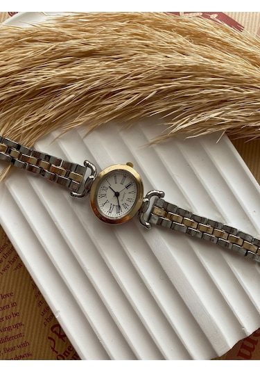 Rub072 25 Mm Rubsey Retro Minimal Hasır Kordon Vintage Kadın Kol Saati Siyah