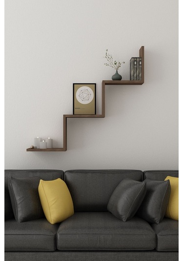 Moonlife Moonlife Dart Dekoratif Duvar Rafı Ceviz