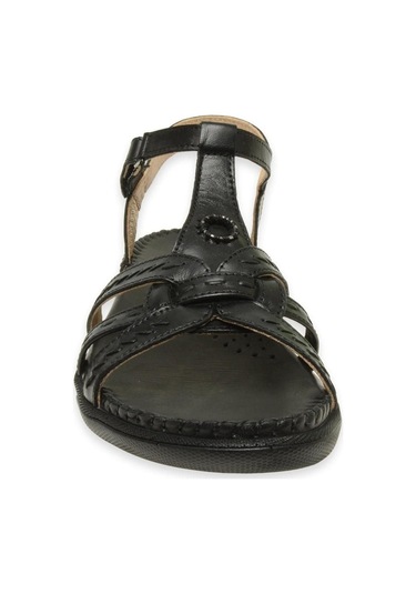 Forelli 22309 Lupin-g Siyah Kadın Comfort Deri Sandalet 6770 Çok Renkli