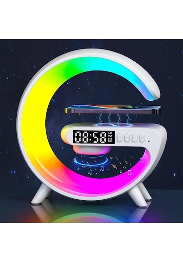 Torima G63 Kablosuz Şarj Saat Ve Hoparlör Özellikli Masa Lambası 3 İn 1