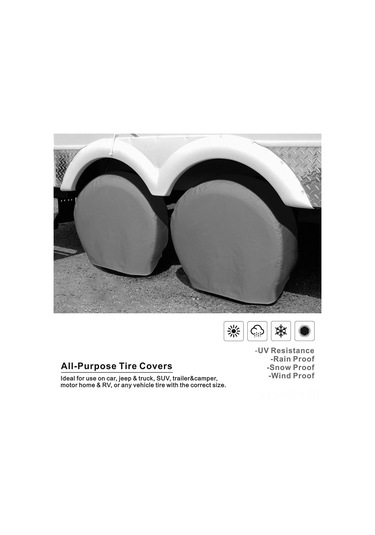 Neevoyu Xxxl 33-35 İnç 2 Adet Hava Ve Yağ Proof Oksford Kumaş Otomobil Lastik Kılıfı - Siyah