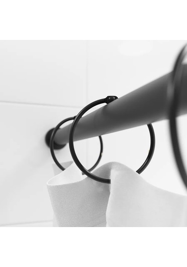 Iddıs Banyo İçin Metal Perde Halkaları, 12 Adet 340596352 Siyah