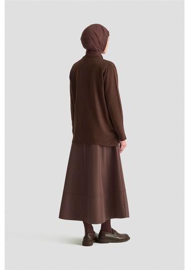 Armine Örgü Desenli Kazak 25kd7004 Kahverengi Kahverengi