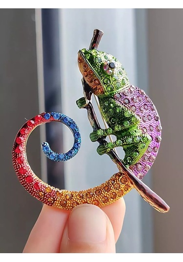 Bijoubijou Broş Bijuteri Bukalemun 251814784 Yeşil