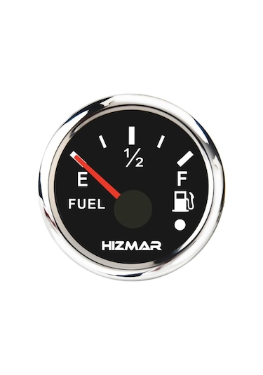 Siyah Yakıt Seviye Göstergesi - Tekne - Alarm Ikazlı Ledli