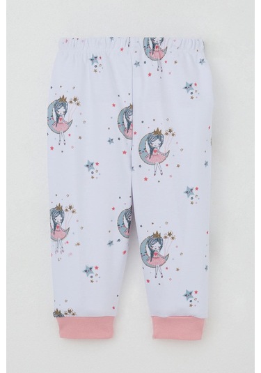 Breeze Kız Bebek Eşofman Takım Omuzdan Patlı Hayalci Kız Desenli 4 Ay-1 Yaş, Beyaz Beyaz