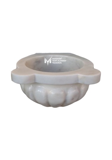 Afyon Beyaz Mermer Kavun Dilimli Kurna