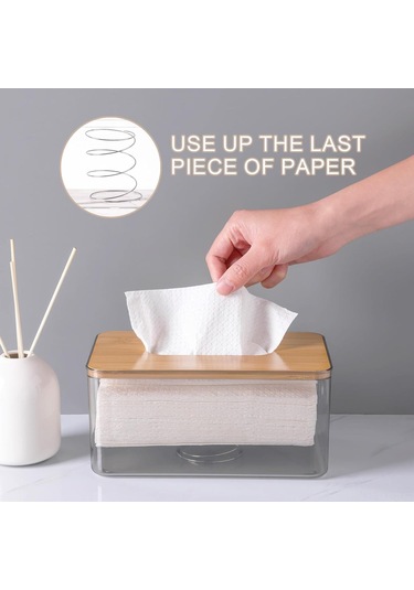 Yunboo Şeffaf Akrilik Havlu Kutusu Tutucu - Modern Mutfak/banyo Organizer - Dayanıklı Dikdörtgen Dispenser Şeffaf