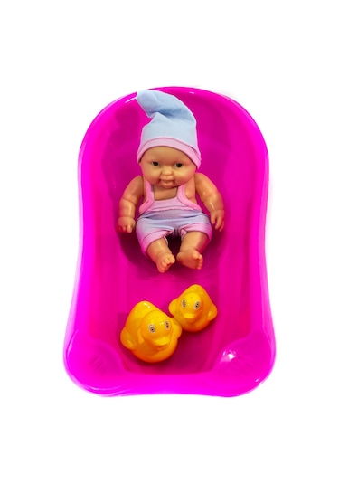 Oyuncak Bebek Küvetli Aksesuarlı Et Bebek Set